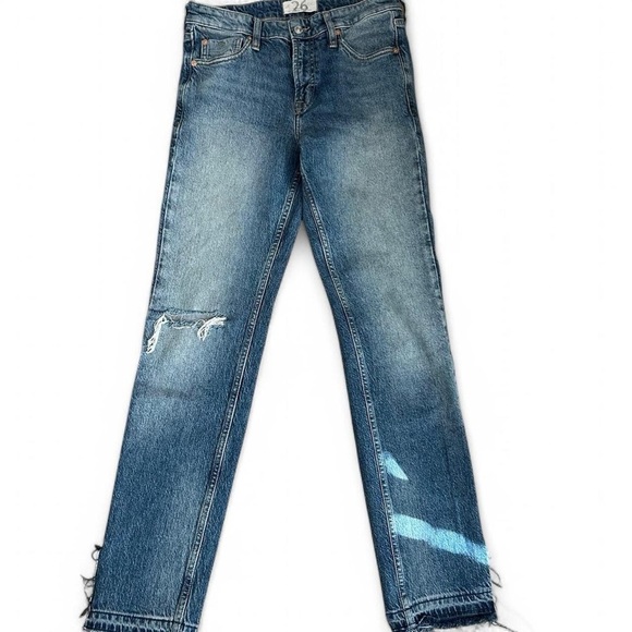 Free People “We The Free” Boyfriend Jeans – Size 26, Distressed Perfection - Picture 5 of 8